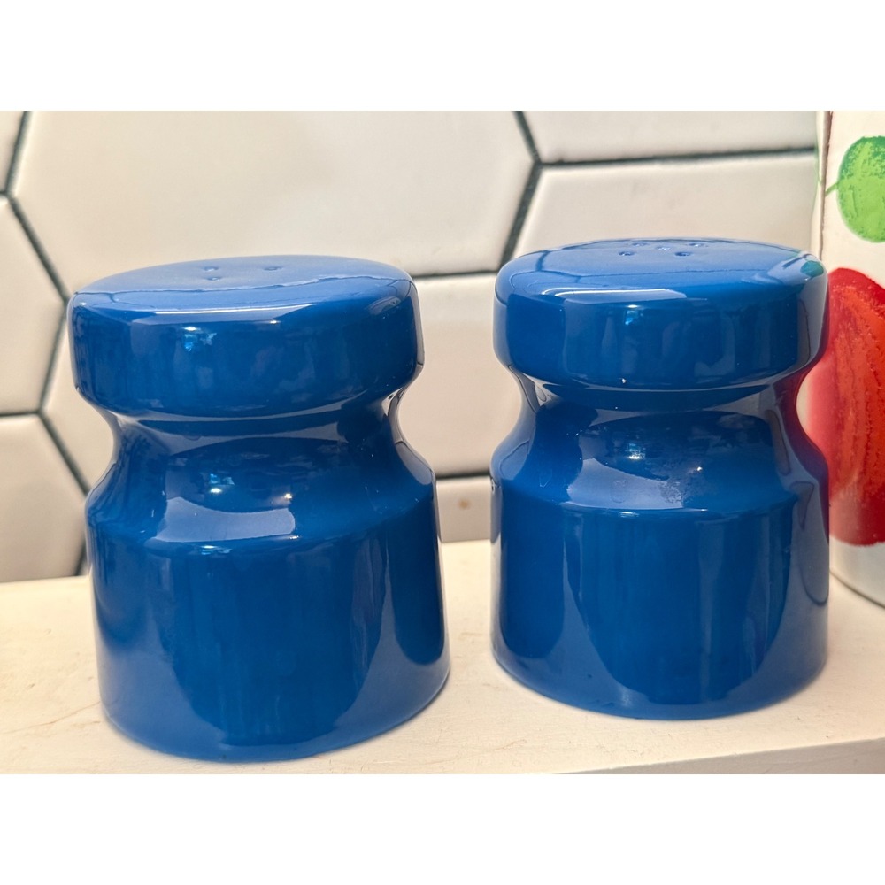Vintage Takahashi San Francisco Cobalt Blue Salt Pepper Shakers Japan Ceramic